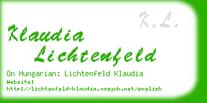 klaudia lichtenfeld business card